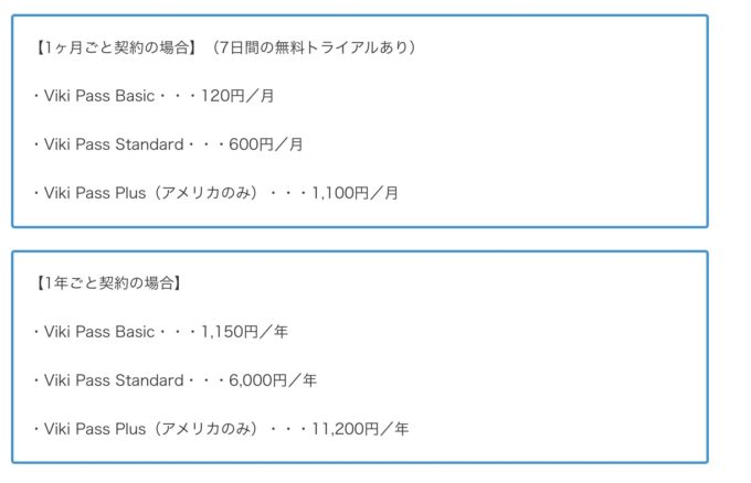 楽天viki 料金